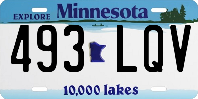 MN license plate 493LQV