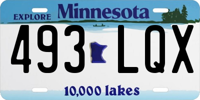 MN license plate 493LQX