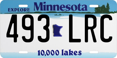 MN license plate 493LRC