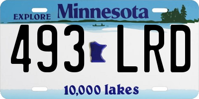 MN license plate 493LRD