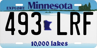 MN license plate 493LRF
