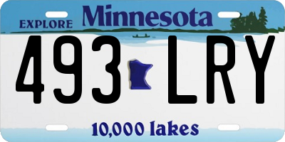 MN license plate 493LRY