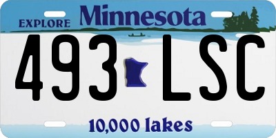MN license plate 493LSC