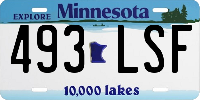 MN license plate 493LSF