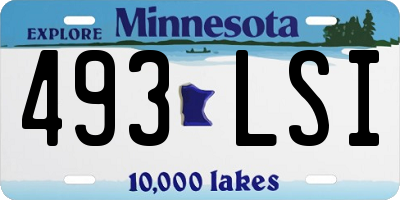 MN license plate 493LSI