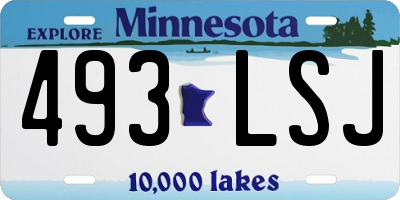MN license plate 493LSJ