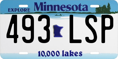 MN license plate 493LSP