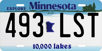 MN license plate 493LST