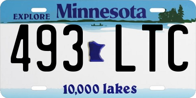 MN license plate 493LTC