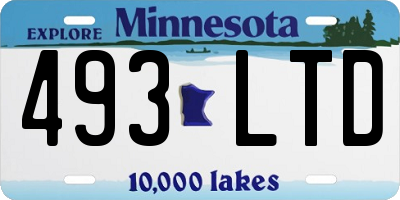 MN license plate 493LTD