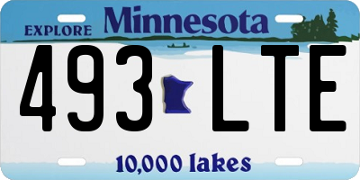 MN license plate 493LTE