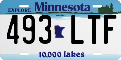 MN license plate 493LTF