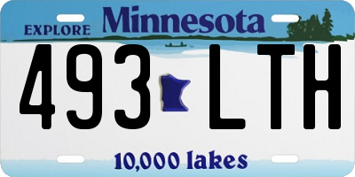 MN license plate 493LTH