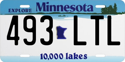 MN license plate 493LTL