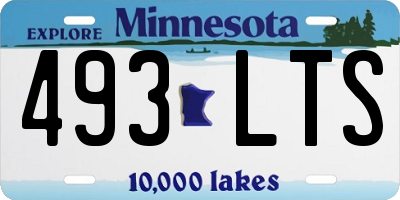 MN license plate 493LTS