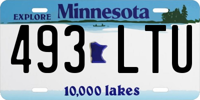 MN license plate 493LTU