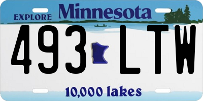 MN license plate 493LTW