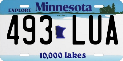 MN license plate 493LUA