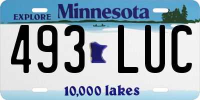 MN license plate 493LUC