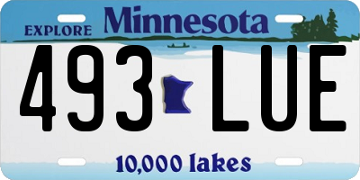 MN license plate 493LUE