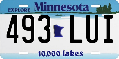 MN license plate 493LUI