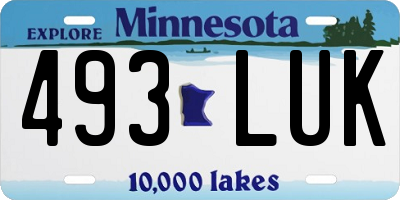 MN license plate 493LUK