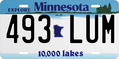 MN license plate 493LUM