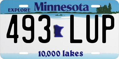 MN license plate 493LUP