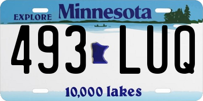 MN license plate 493LUQ