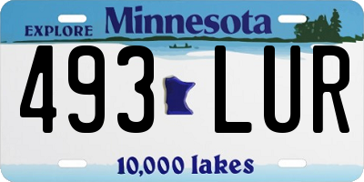 MN license plate 493LUR