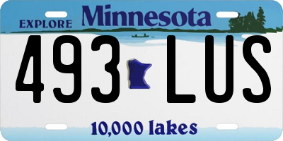MN license plate 493LUS