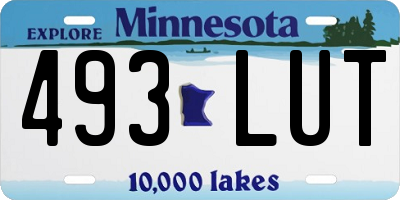 MN license plate 493LUT