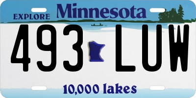 MN license plate 493LUW