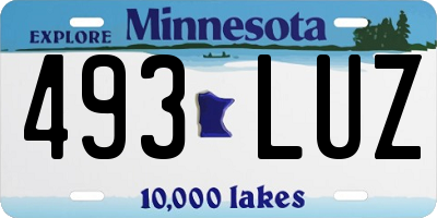 MN license plate 493LUZ