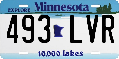 MN license plate 493LVR