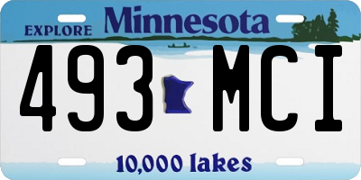 MN license plate 493MCI