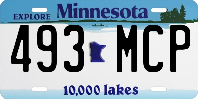 MN license plate 493MCP
