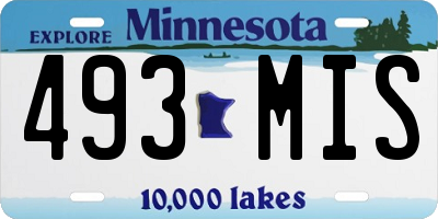 MN license plate 493MIS