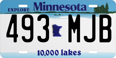 MN license plate 493MJB