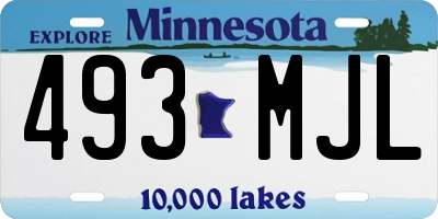 MN license plate 493MJL