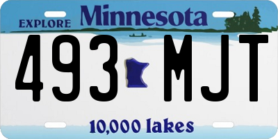 MN license plate 493MJT