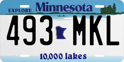 MN license plate 493MKL