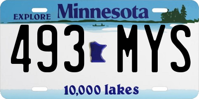 MN license plate 493MYS