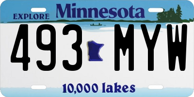 MN license plate 493MYW