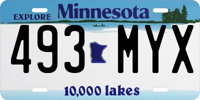 MN license plate 493MYX