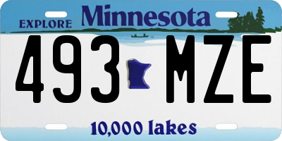 MN license plate 493MZE