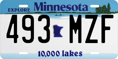 MN license plate 493MZF