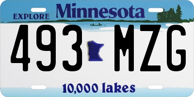 MN license plate 493MZG