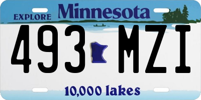 MN license plate 493MZI