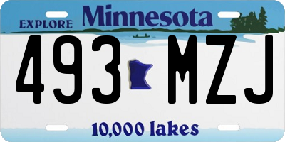 MN license plate 493MZJ